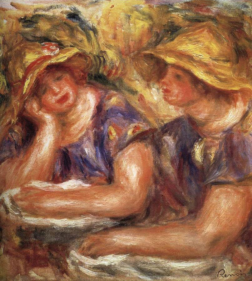 Auguste Renoir - Two women in blue blouses