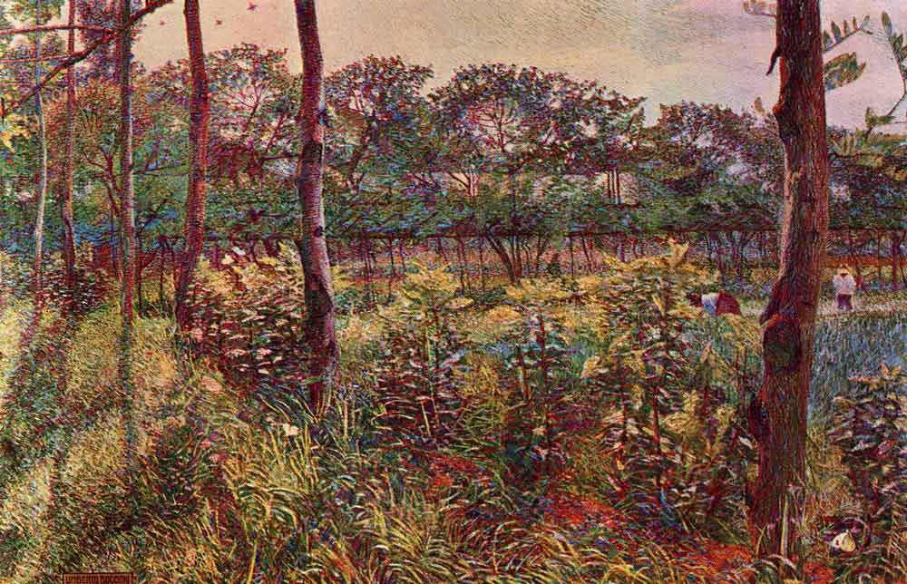 Boccioni Umberto - Campagna lombarda sinfonia campestre