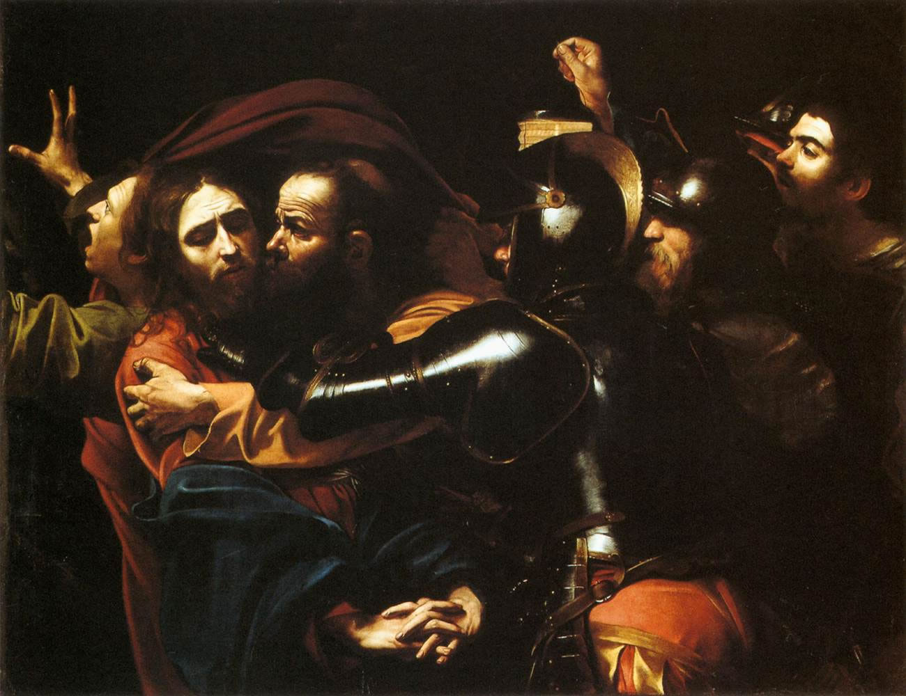 Caravaggio Michelangelo Merisi - Gesù baciato da Giuda il tradimento la cattura