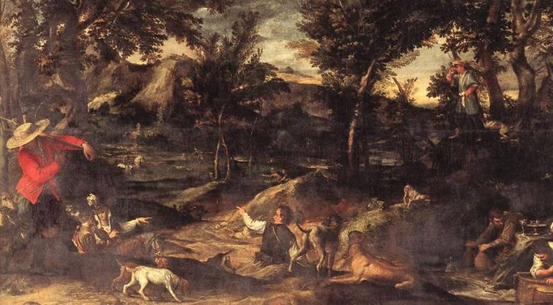 Carracci Annibale - Paesaggio con scena di caccia