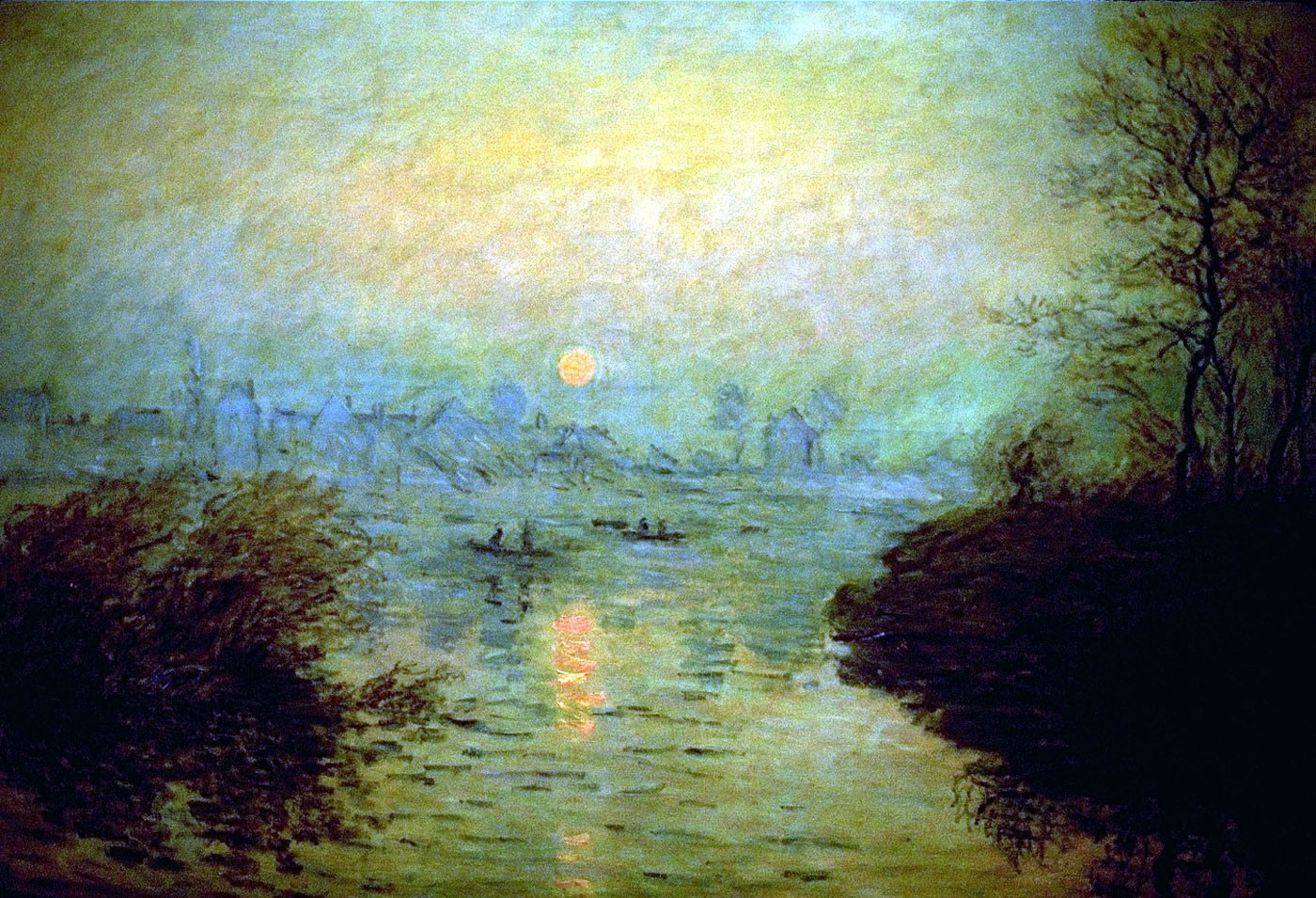 Claude Monet - Sunset at lavacourt