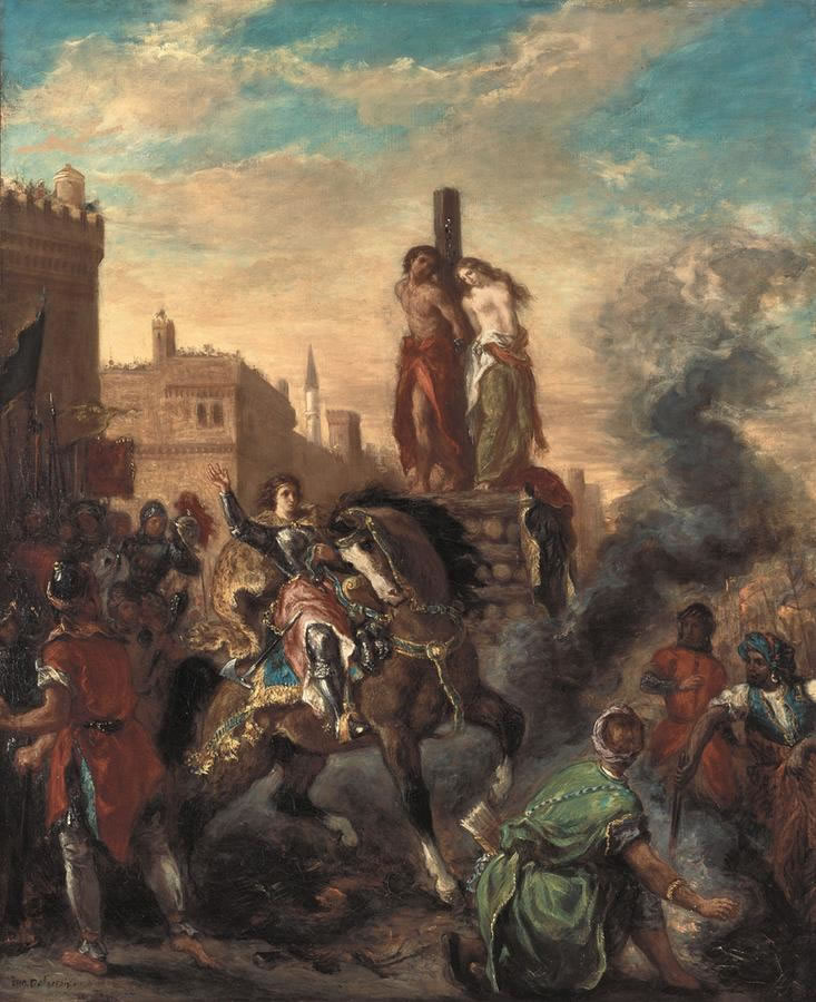 Eugene Delacroix - Jerusalem delivered clorinda rescues olindo and sophronia